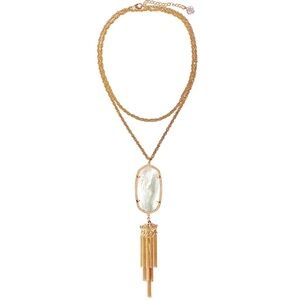 Kendra Scott Rayne Rose Gold Necklace in Ivory Pearl
